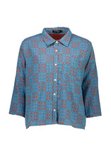 Load image into Gallery viewer, Olga de Polga Network Shirt Blue Woven Cotton
