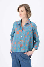 Load image into Gallery viewer, Olga de Polga Network Shirt Blue Woven Cotton
