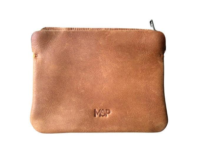 Makers & Providers Small Zip Pouch Wallet Tan