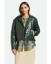 Load image into Gallery viewer, Brixton The Moto Vegan Leather Jacket Pine Needle
