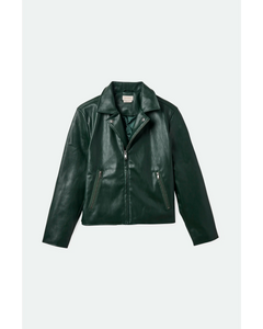 Brixton The Moto Vegan Leather Jacket Pine Needle