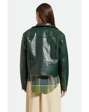 Load image into Gallery viewer, Brixton The Moto Vegan Leather Jacket Pine Needle
