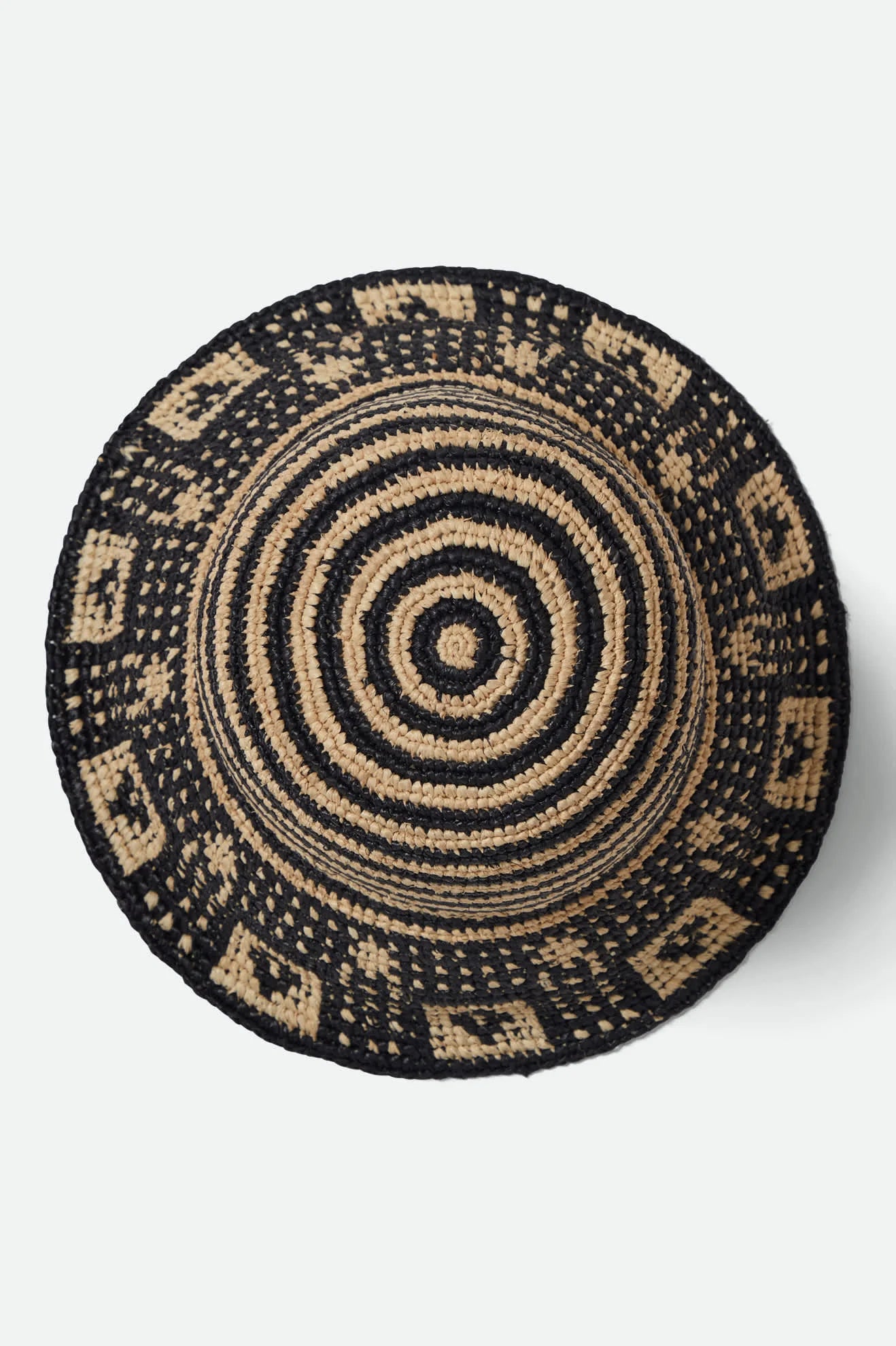Brixton Redding Packable Straw Bucket Hat Black/Natural