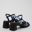 Camper Twins Multicoloured Leather Slingback Black/Blue