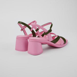 Camper Twins Multicoloured Leather Slingback Pink/Khaki