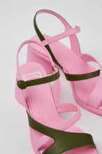 Load image into Gallery viewer, Camper Twins Multicoloured Leather Slingback Pink/Khaki
