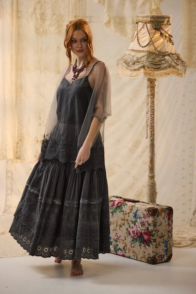 Miss Rose Sister Violet Chantilly Lace Edged Top Mist