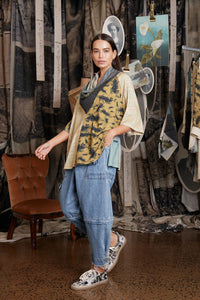 Circular by Maud Alice Dainty Cotton Tee W Silk Artworks