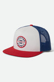 Brixton Oath MP Trucker Hat White/Midnight Blue/Adrenaline