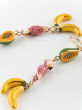 Load image into Gallery viewer, Nach 1592 Papaya Cockatoo &amp; Bananas Pendant Earring
