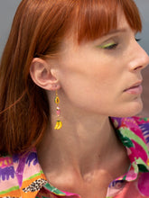 Load image into Gallery viewer, Nach 1592 Papaya Cockatoo &amp; Bananas Pendant Earring
