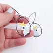 DENZ Midi Sulphur Crested Cockatoo Earrings White/Yellow