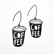 DENZ Coffee Cup Earrings Black & White