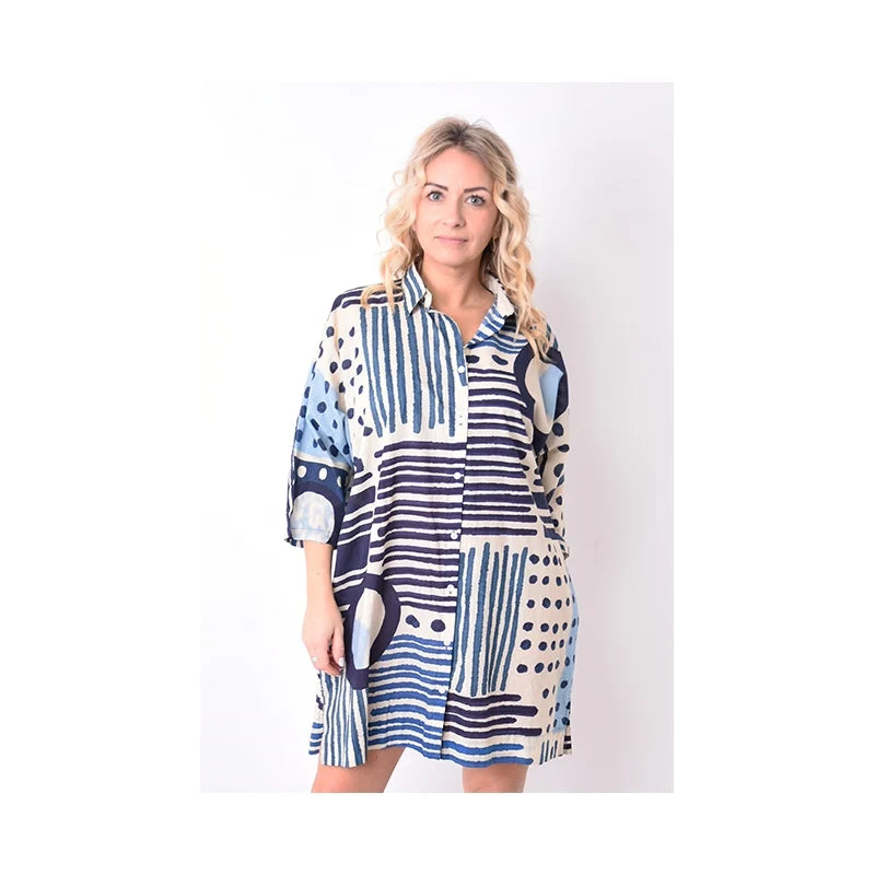 Palme Printed Cotton Pleated Shirt