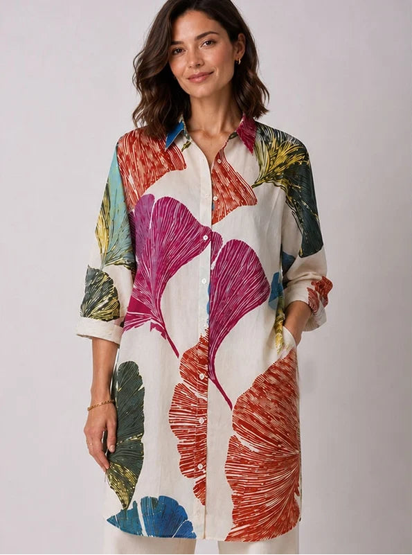 Palme 67955 Pleated Cotton Printed Shirt Vert Clair