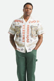 Brixton Getaway Camp Collar SS Shirt Lost In Reality Print