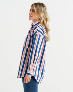 Betty Basics Saskia Shirt Blue/ White Stripe