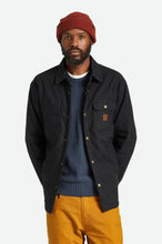 Load image into Gallery viewer, Brixton Builders Stretch Flannel Lined Jacket Washed Black
