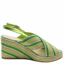 Load image into Gallery viewer, Django &amp; Juliette Patrizio Wedge Heels Lime Multi
