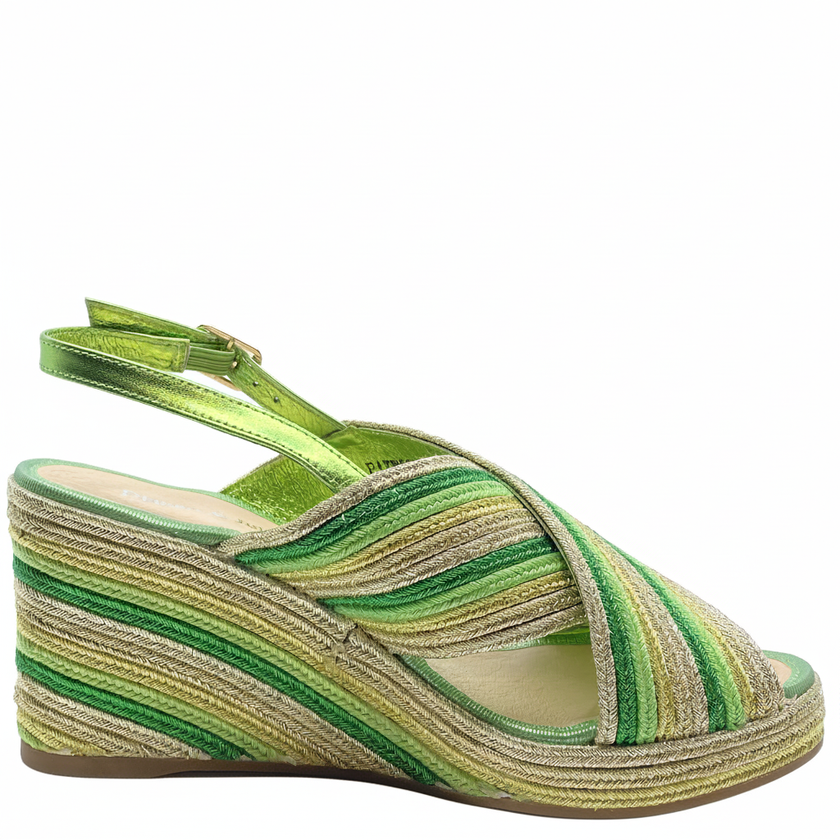 Django & Juliette Patrizio Wedge Heels Lime Multi