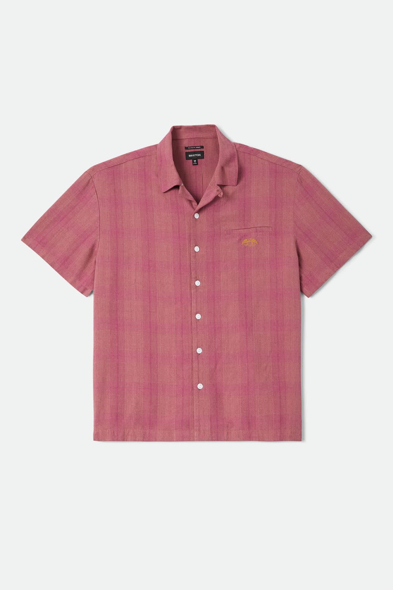 Brixton Century Short Sleeve Shirt Pink Shadow Plaid