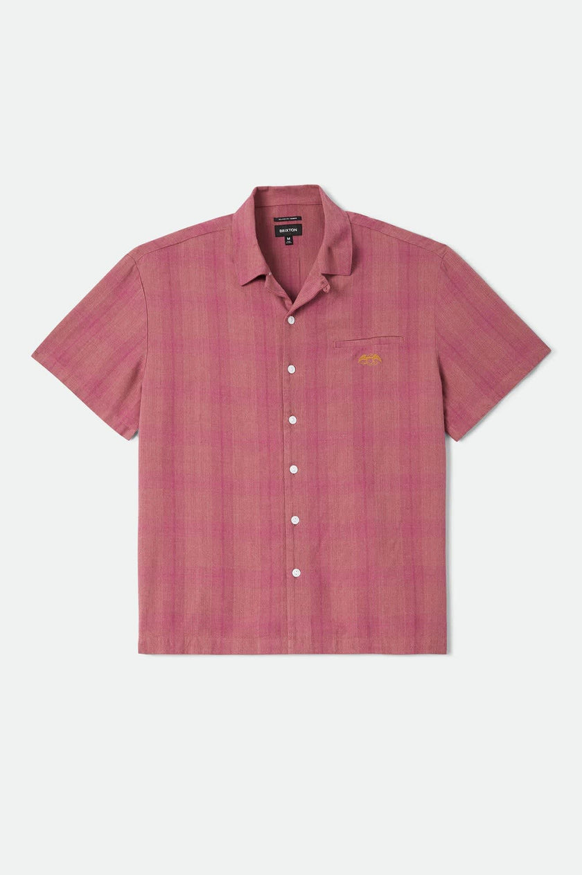 Brixton Century Short Sleeve Shirt Pink Shadow Plaid