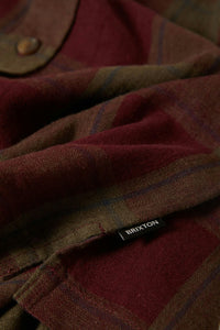 Brixton Cru Linen Blend S/S Woven Shirt Olive Surplus/Port