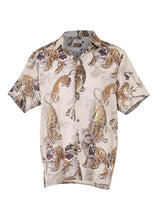Load image into Gallery viewer, Olga De Polga 99 Tigers Hawaiian Shirt Ecru Seersucker
