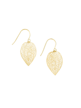 Load image into Gallery viewer, Tiger Tree Gold Mini Leaf Earrings
