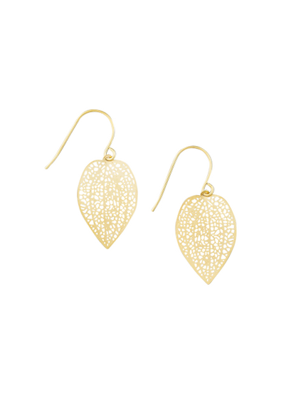 Tiger Tree Gold Mini Leaf Earrings