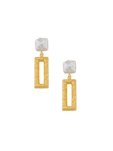 Load image into Gallery viewer, Tiger Tree EKJ6007 Fresh Water Pearl Rectangle Drop Earring
