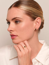 Load image into Gallery viewer, Tiger Tree Gold Black Teardrop Ring
