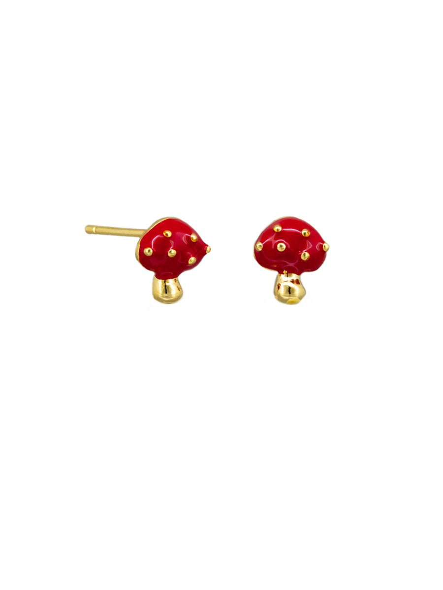 Tiger Tree Red & Gold Mushroom Studs