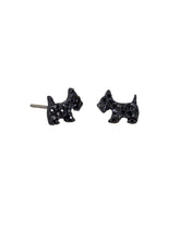 Load image into Gallery viewer, Tiger Tree Black Scotty Dog Studs
