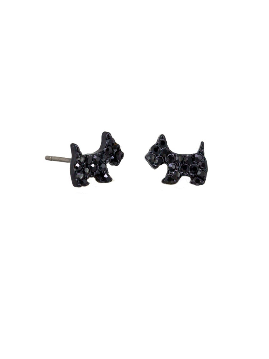 Tiger Tree Black Scotty Dog Studs