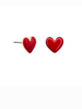 Load image into Gallery viewer, Tiger Tree Red Heart Earrings
