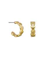 Load image into Gallery viewer, Tiger Tree Gold Heart Garland Hoops
