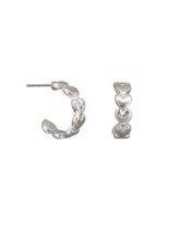 Load image into Gallery viewer, Tiger Tree Silver Heart Garland Hoops
