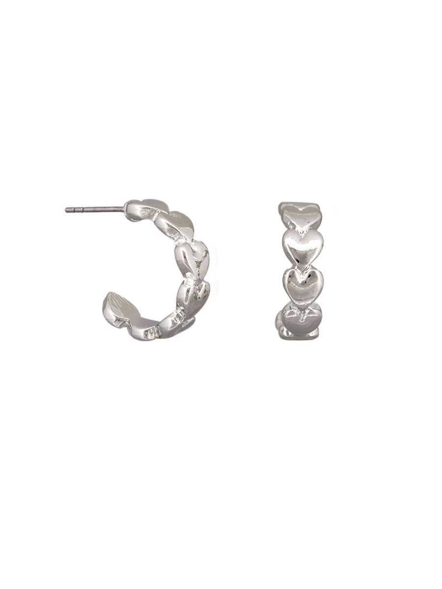 Tiger Tree Silver Heart Garland Hoops