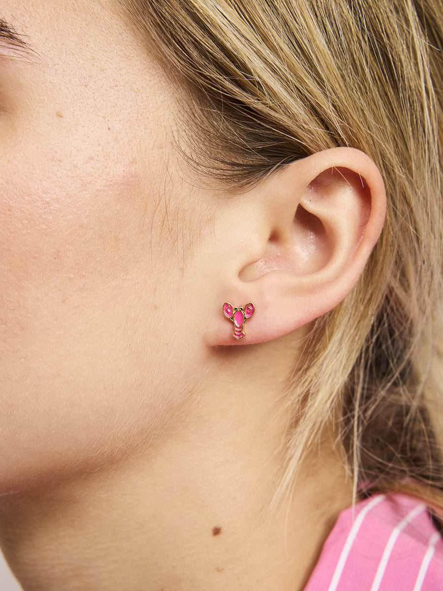 Tiger Tree Pink Lobster Studs