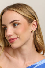 Load image into Gallery viewer, Tiger Tree Green Flower Crystal Bouquet Earrings
