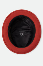 Load image into Gallery viewer, Brixton Stout Pork Pie Hat Red Earth/Wax Paper

