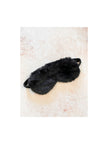 Angel Whispers Fluffy Satin Eye Mask Black