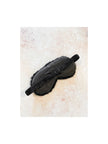 Angel Whispers Fluffy Satin Eye Mask Black