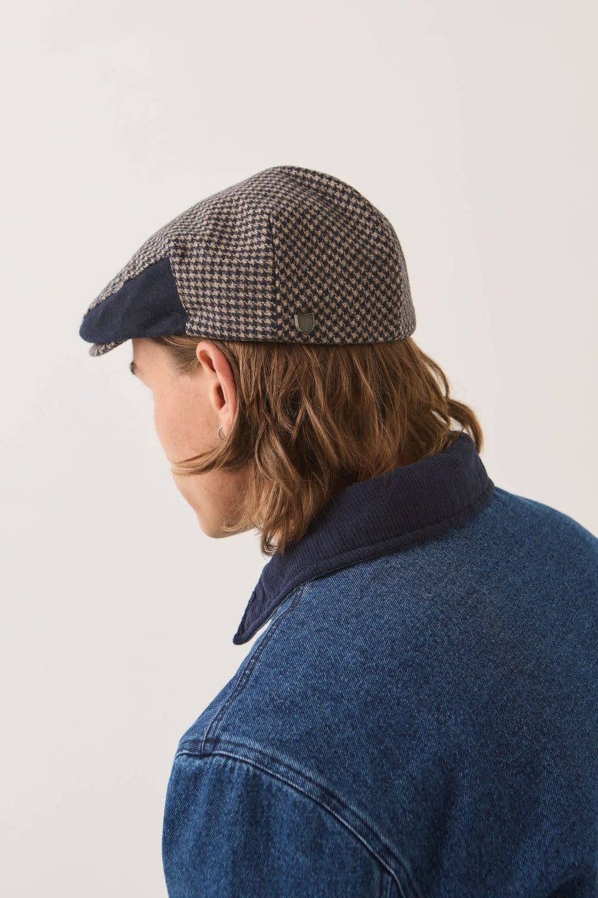 Brixton Hooligan Snap Cap Navy/Sand Houndstooth