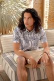 Brixton Charter Print SS Shirt Navy/White Collage