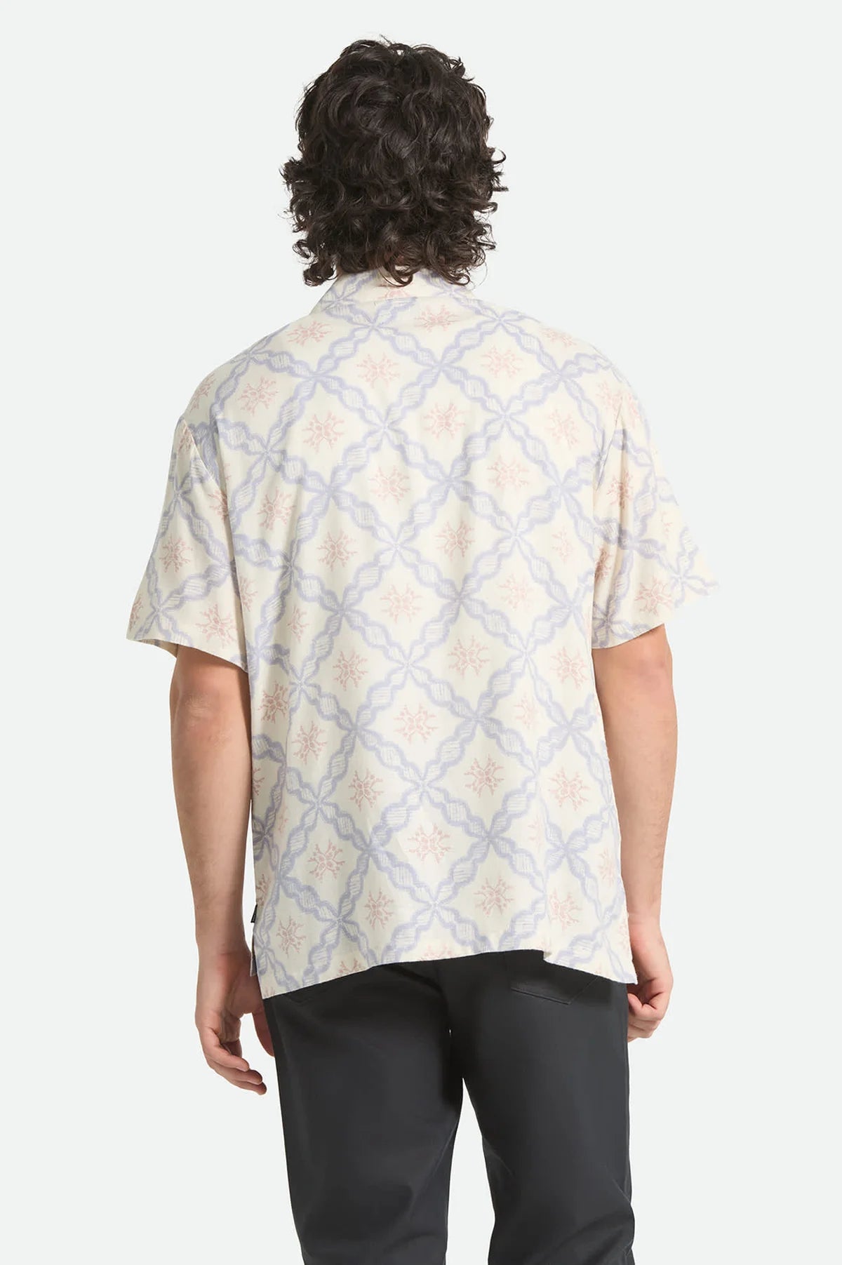 Brixton Bunker Slub SS Shirt Off White/Blue Tile