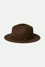 Load image into Gallery viewer, Brixton Messer Packable Fedora Dark Earth
