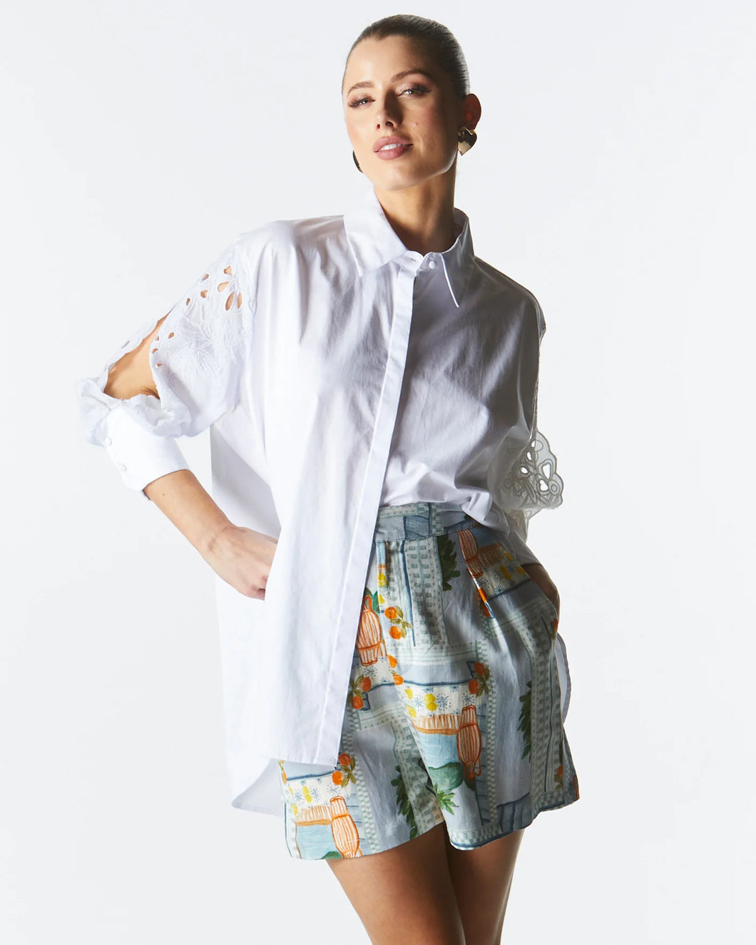 Fate + Becker Lily Pad Broderie Shirt Ivory