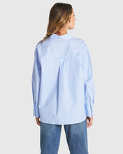 Load image into Gallery viewer, Fate + Becker Sweet Jane Shirt Blue Stripe
